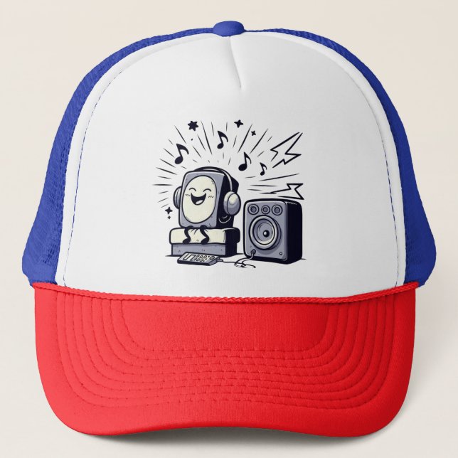 Cute Music Lover – Fun Cartoon Music Cap 01 Keps (Framsida)