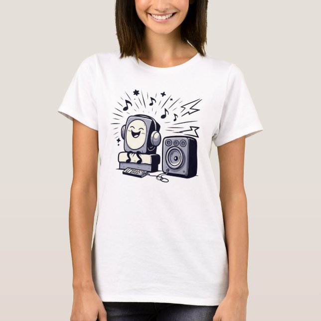 Cute Music Lover: Fun Cartoon T-Shirt Design (Framsida)