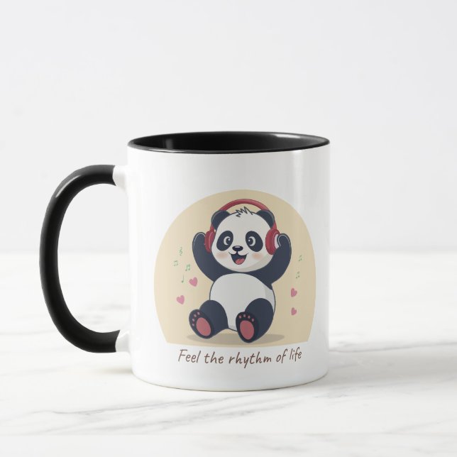 Cute Music Panda Mugg (Vänster)
