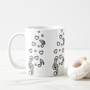 Cute Music Symbols Musik noter Treble Cleps Kaffemugg