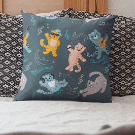 Cute Musical Cats Mönster Kids Bedroom Kudde