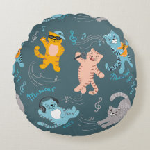 Cute Musical Cats Mönster Kids Bedroom