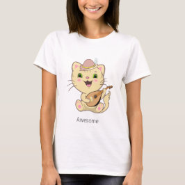 Cute Musical Ginger Caramel Tabby katt T Shirt