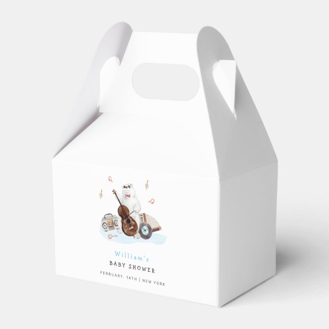 Cute Musician Polar Bear Baby Shower Presentaskar (Framsidan Sidan)