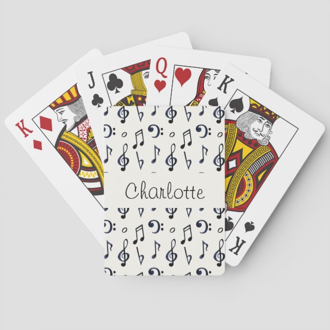 Cute Musik noter Mönster Casinokort (Baksidan)