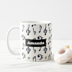 Cute Musik noter Mönster Kaffemugg