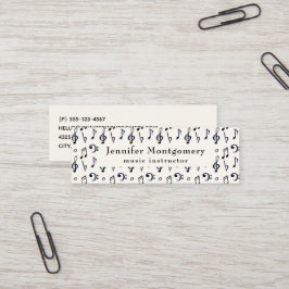 Cute Musik noter Mönster Mini Visitkort
