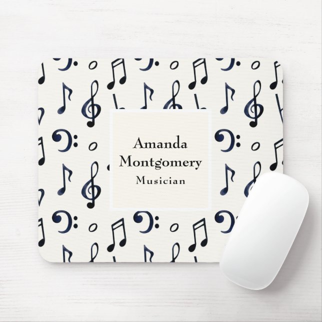 Cute Musik noter Mönster Musmatta (Med mus)