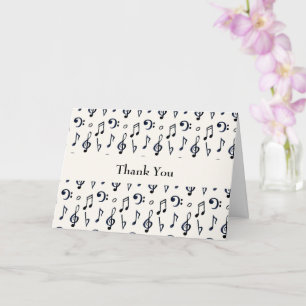Cute Musik noter Mönster Tack Kort