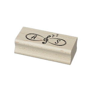 Cute Musik noter Treble Clef Infinity Monogram Stämpel