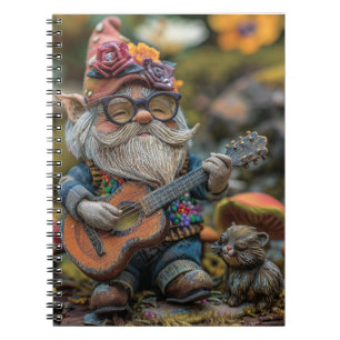 Cute musiker som spelar gitarr anteckningsbok