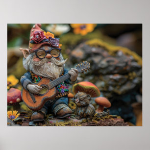 Cute musiker som spelar gitarr poster