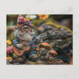 Cute musiker som spelar gitarr vykort