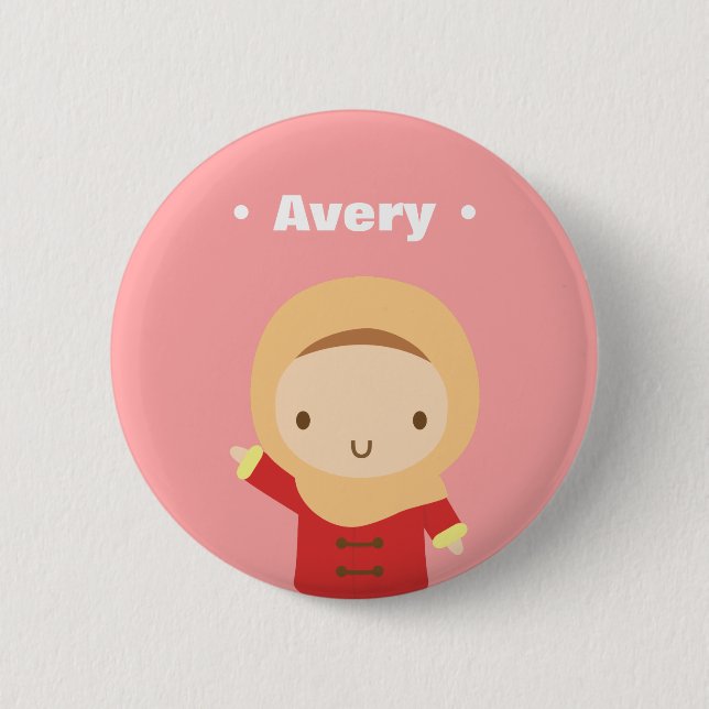 Cute Muslim Girl with Hijab Scarf Winter Knapp (Framsida)