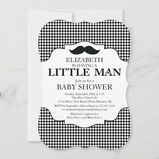 Cute Mustache Bash Boys Baby Shower Inbjudningar (Framsida)