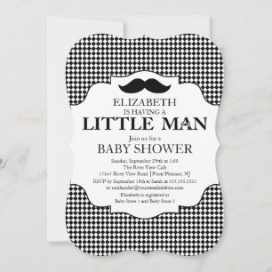 Cute Mustache Bash Boys Baby Shower Inbjudningar