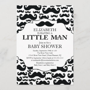 Cute Mustache Bash Boys Baby Shower Inbjudningar