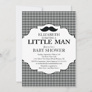 Cute Mustache Bash Boys Baby Shower Inbjudningar