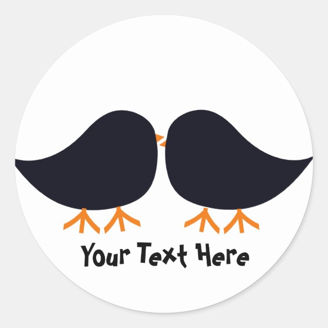 Cute Mustache Bird Stickers Runt Klistermärke (Framsida)
