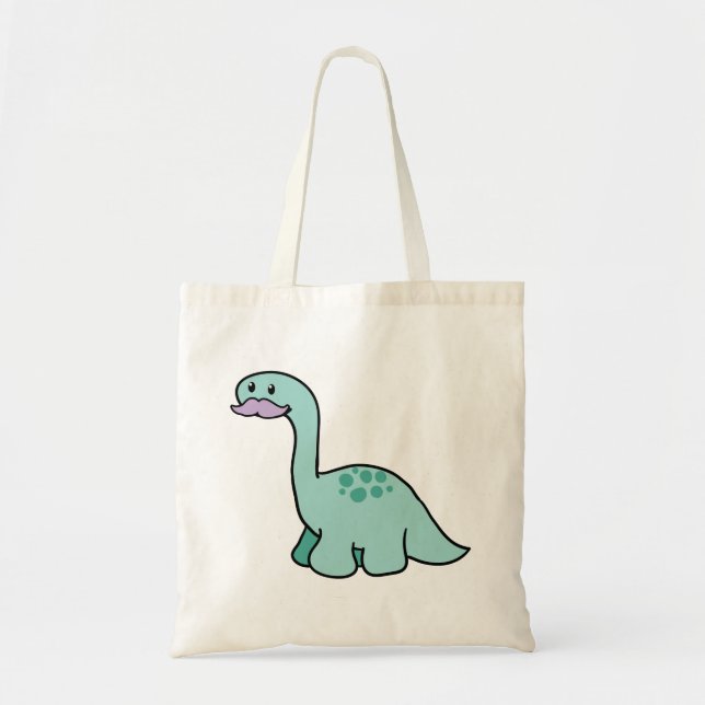 Cute Mustache Dinosaur Tygkasse (Framsidan)