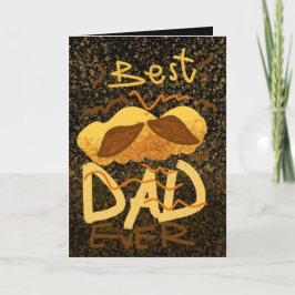 Cute Mustache Teckning Best Pappa någonsin Helgkort