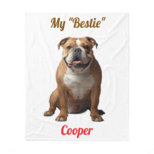 Cute "My Bestie"-Personligen Bulldog Blanket