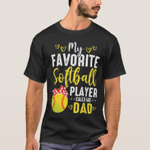 Cute My Favorite Softball Player ringer mig Pappa T Shirt