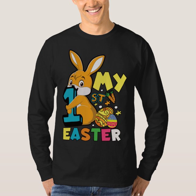 Cute My First Easter Day Egg Hunt Boys Girls Kids  T Shirt (Framsida)