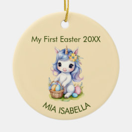 Cute My First Påsk Unicorn Baby Ceramic Ornamic Julgransprydnad Keramik