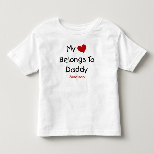 Cute My Heart-Tillhören till pappa Baby Bodykostym T Shirt (Framsida)