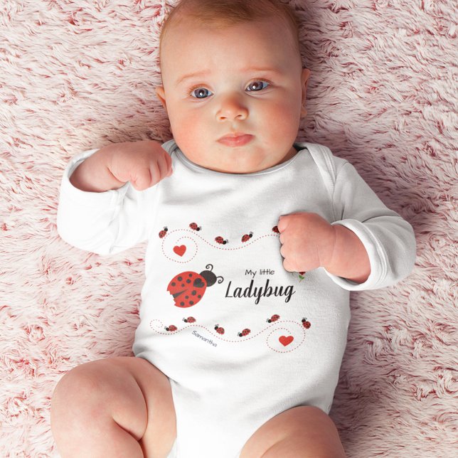 Cute My Little Ladybug Red and Black med Namn T Shirt (Skapare uppladdad)