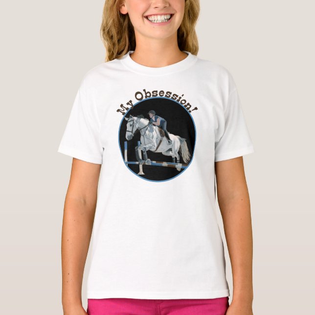 Cute My Obsession Horse Jumper T-Shirt (Framsida)