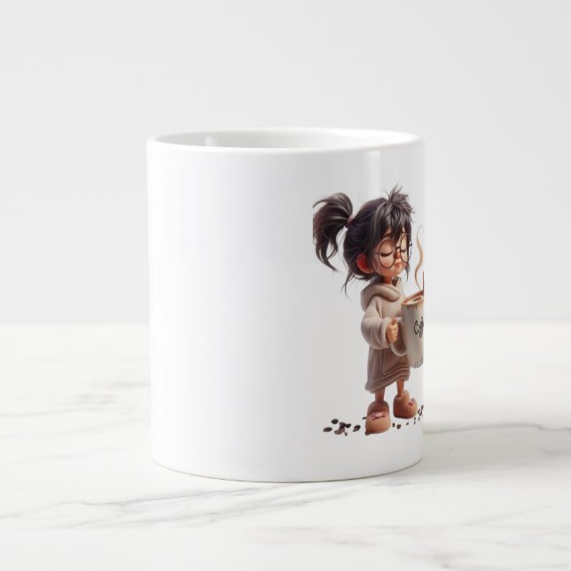 Cute Mysigt Girl Coffee Mugg - Gift för henne Jumbo Mugg (Framsidan)