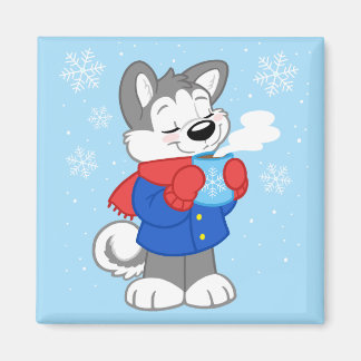 Cute mysigt husky magnet