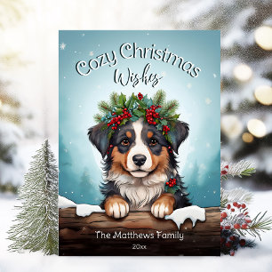 Cute Mysigt jul Önskemål Australian shepherd Hund Julkort