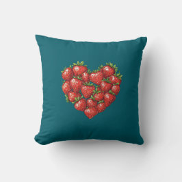 Cute Mysigt Modern Romantic Chic Strawberry Heart Kudde