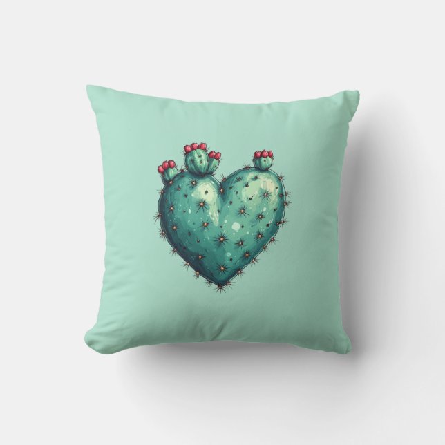 Cute Mysigt Modern Romantisk Chic Succult Heart Kudde (Framsida)