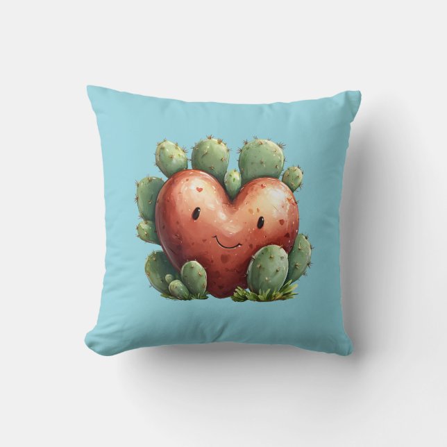 Cute Mysigt Modern Romantisk Chic Succult Heart Kudde (Framsida)