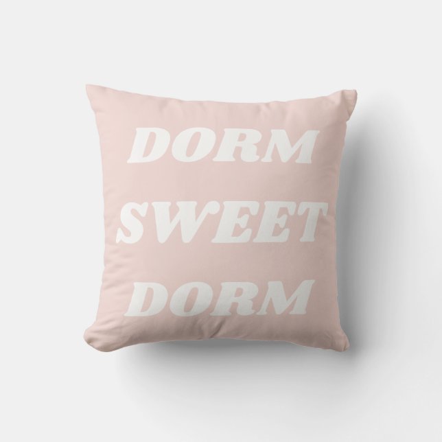 Cute Mysigt Rosa White College Dorm Minimalistcita Kudde (Framsida)