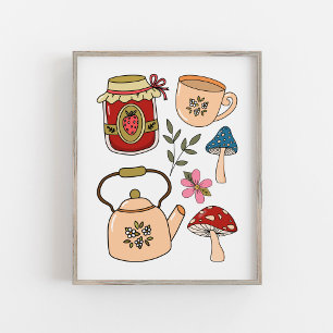 Cute & Mysigt Rustic Cottagecore Collage Poster