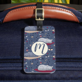 Cute & Mysigt Sömnig Cat Dreams Mönster Bagagebricka