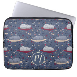 Cute & Mysigt Sömnig Cat Dreams Mönster Laptop Fodral