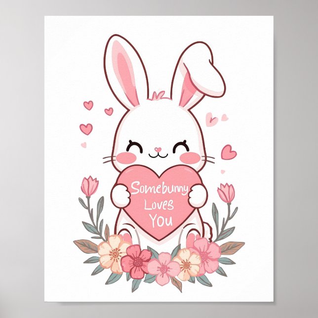 Cute "nåbunny Kärlek You" Pun Poster (Framsidan)