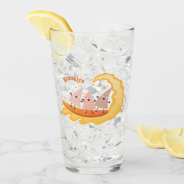 Cute nachos maj chip surfande tecknad glaskopp (Framsida Ice)