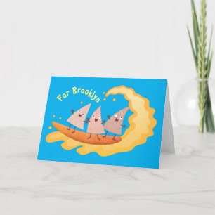 Cute nachos maj chip surfande tecknad kort