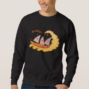 Cute nachos maj chip surfande tecknad lång ärmad tröja