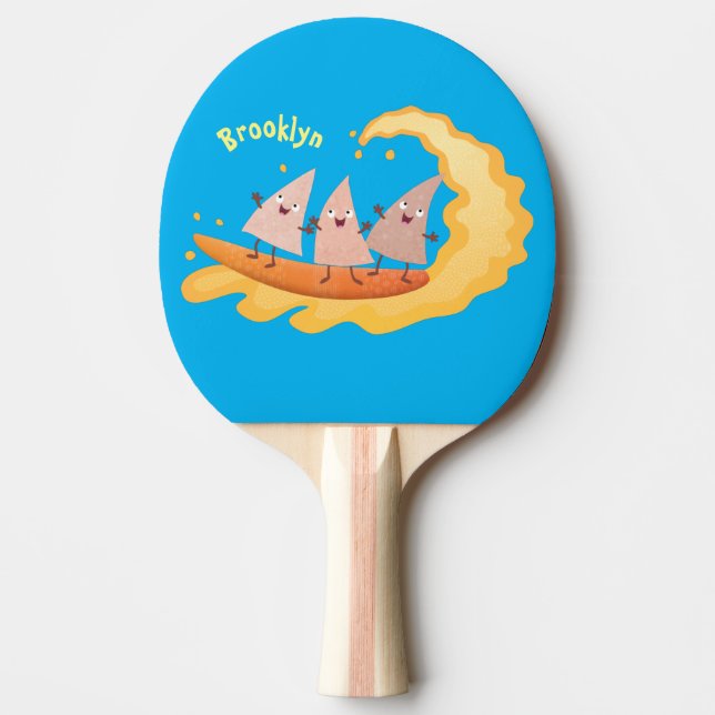 Cute nachos maj chip surfande tecknad pingisracket (Framsidan)