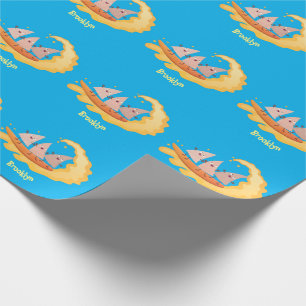 Cute nachos maj chip surfande tecknad presentpapper