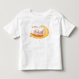 Cute nachos maj chip surfande tecknad t shirt