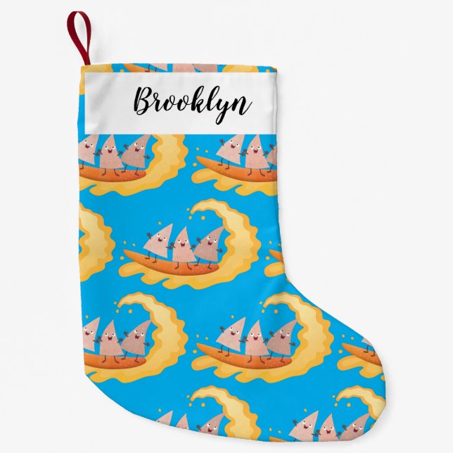 Cute nachos maj chip surfing liten julstrumpa (Framsidan)